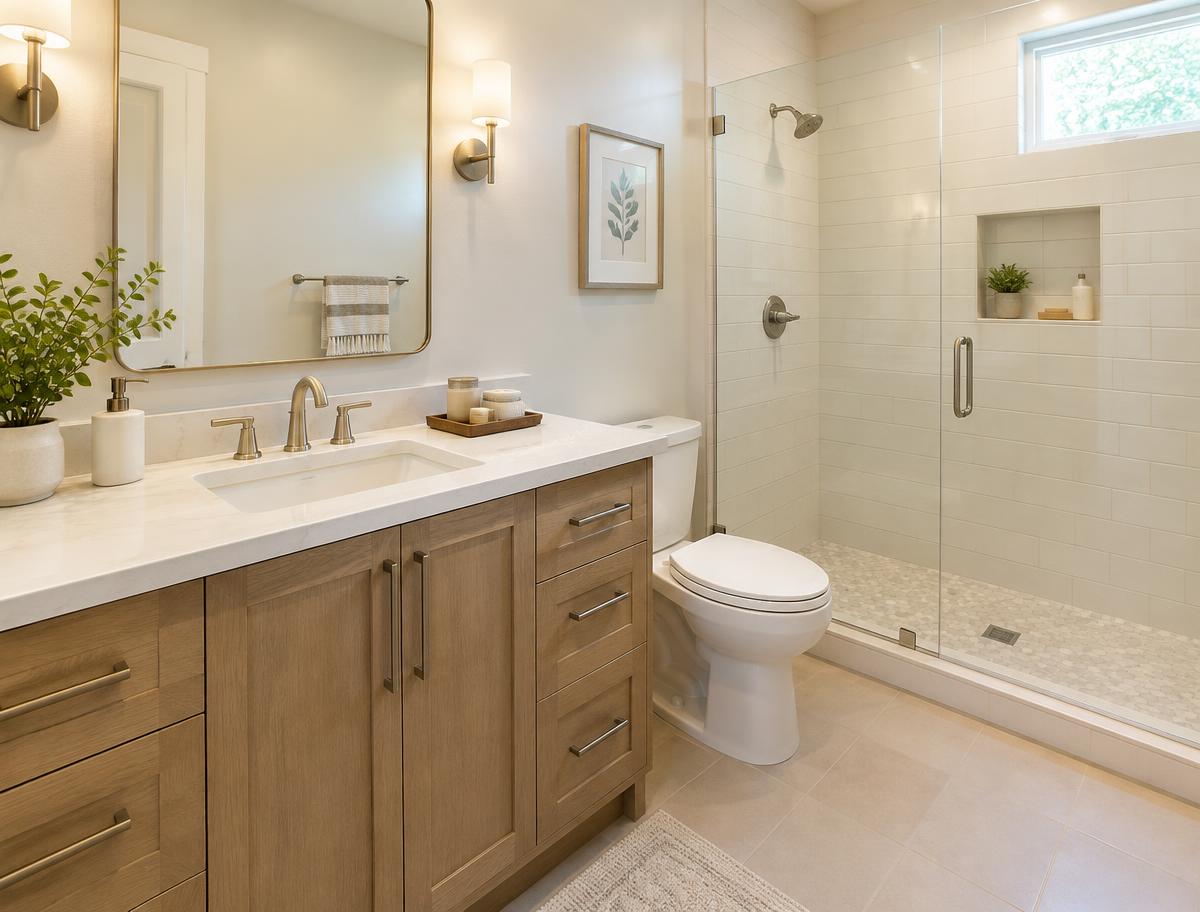 Bathroom plumbing refresh — after